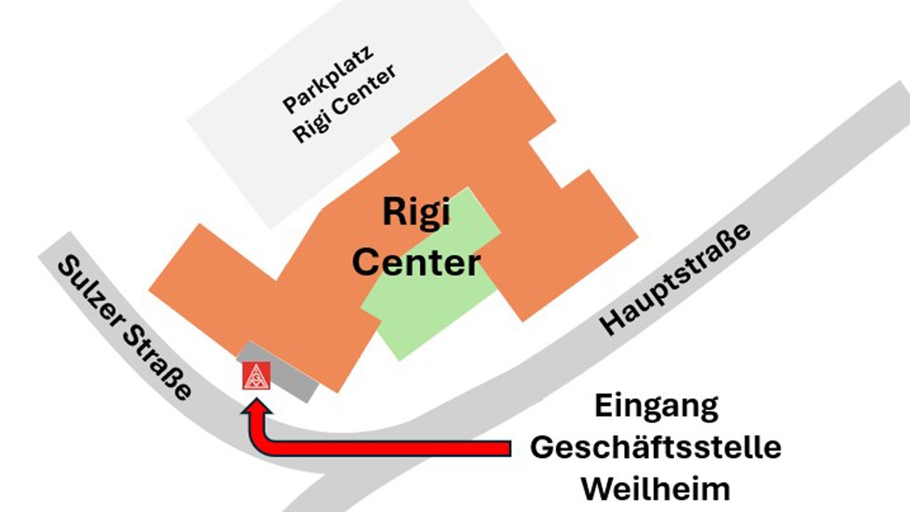 Karte / Wegbeschreibung zur IG Metall Geschäftsstelle in Peißenberg